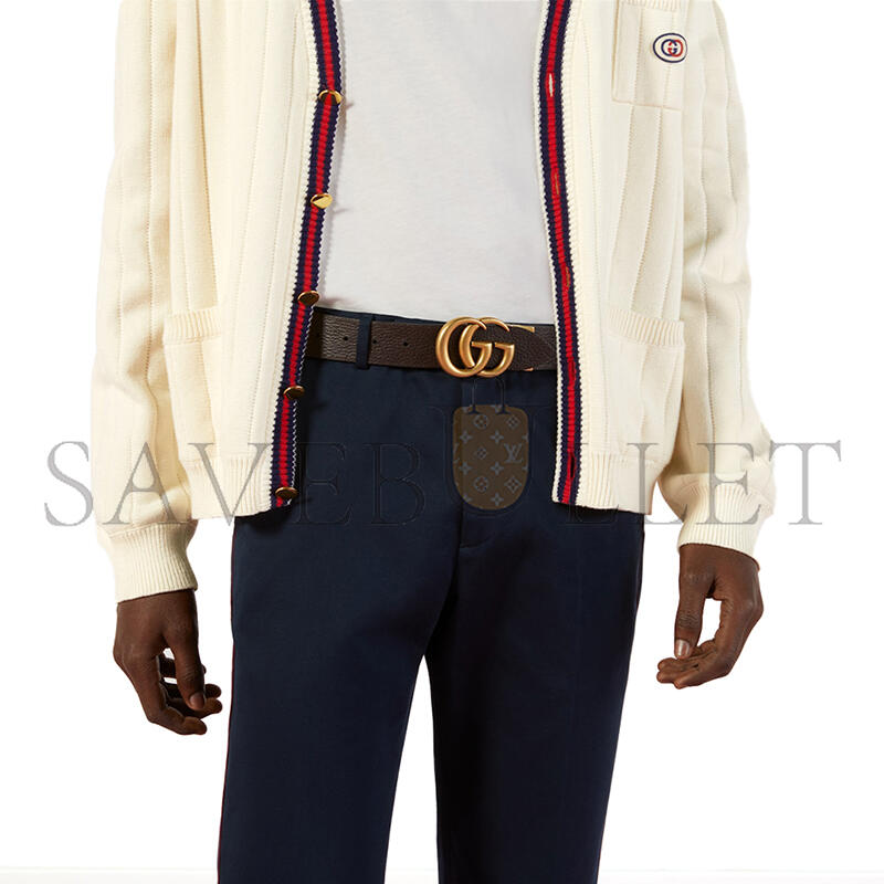 GUCCI REVERSIBLE BELT WITH DOUBLE G BUCKLE 627055